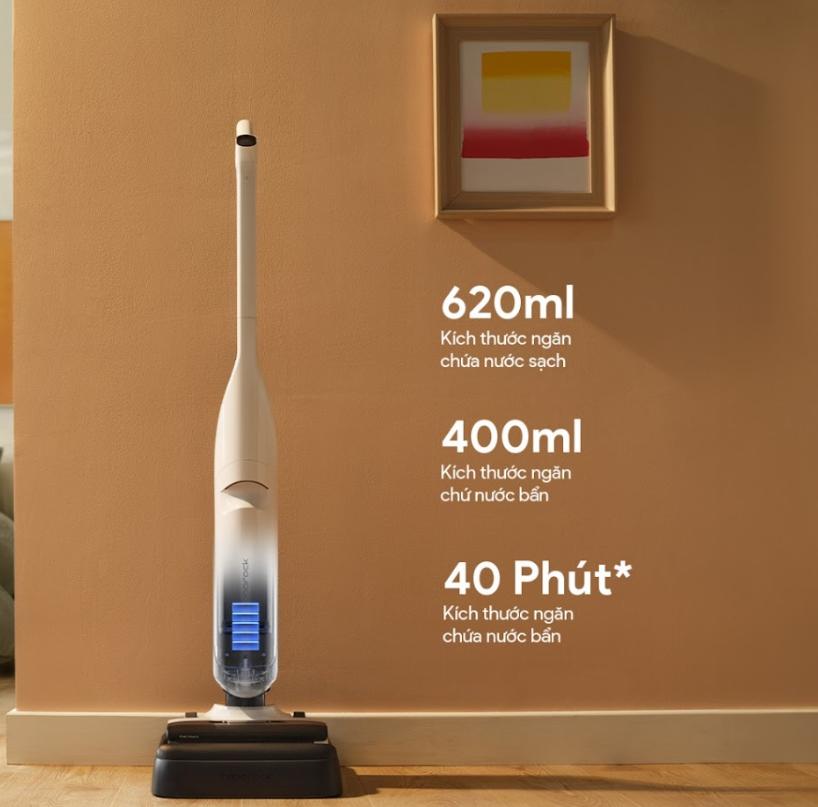 Máy hút bụi cầm tay Roborock Flexi Lite Lực Hút 17.000Pa, Nằm Phẳng 180°, Tự Động Giặt & Sấy Khô Con Lăn, Cảm Biến DirTect