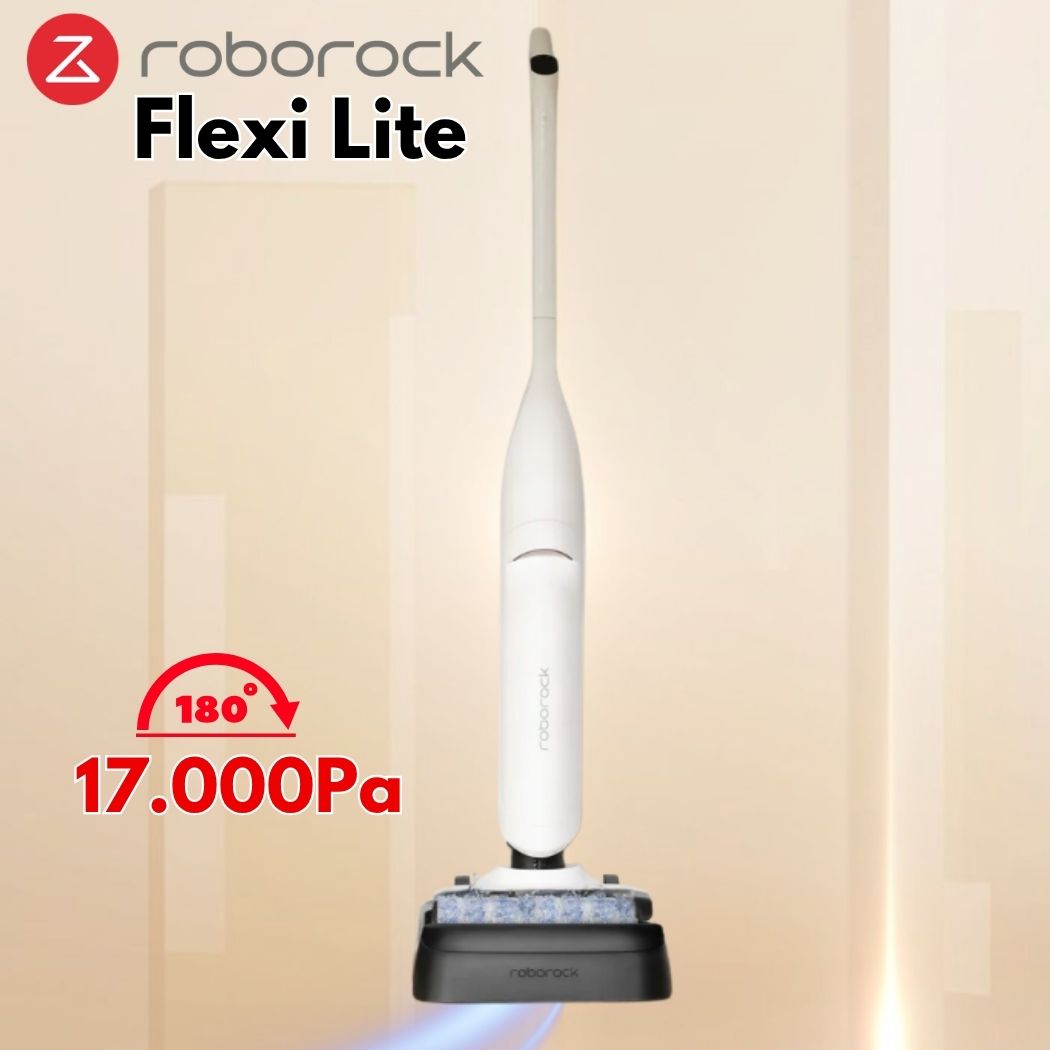 Máy hút bụi cầm tay Roborock Flexi Lite Lực Hút 17.000Pa, Nằm Phẳng 180°, Tự Động Giặt & Sấy Khô Con Lăn, Cảm Biến DirTect