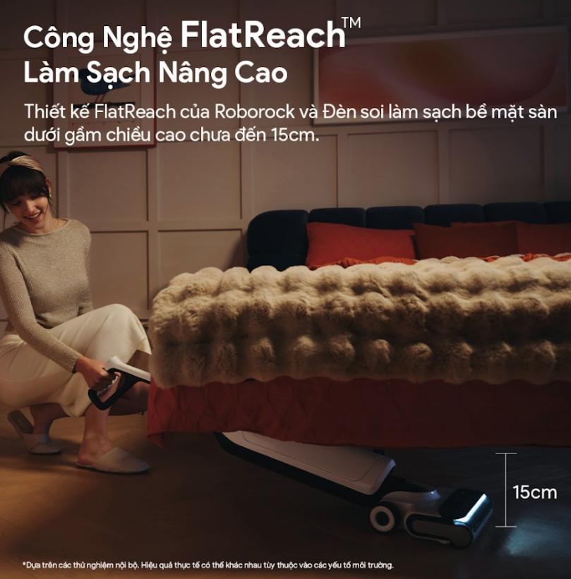 Máy Hút Bụi Lau Nhà Roborock Flexi Pro Lực Hút 17.000Pa, Bánh Xe SlideTech™, Nằm Phẳng 180° FlatReach, Tích hợp bánh xe, Con lăn tràn viền