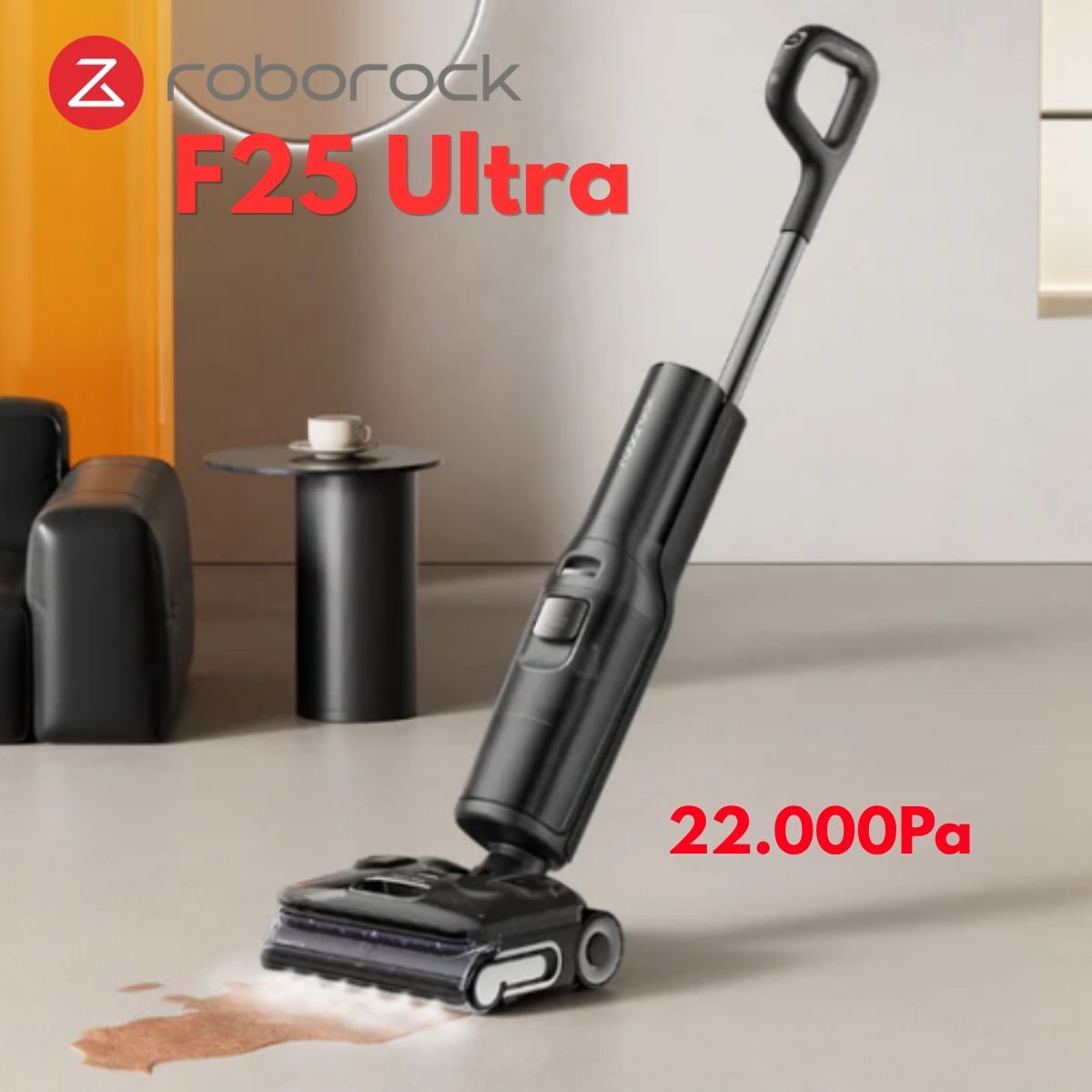 Máy Hút Bụi Lau Sàn Gập 180° Roborock F25 Ultra, Lực Hút 22.000Pa, Bánh Xe Trợ Lực AI, Chống Rối Tóc, Dock sạc thông minh