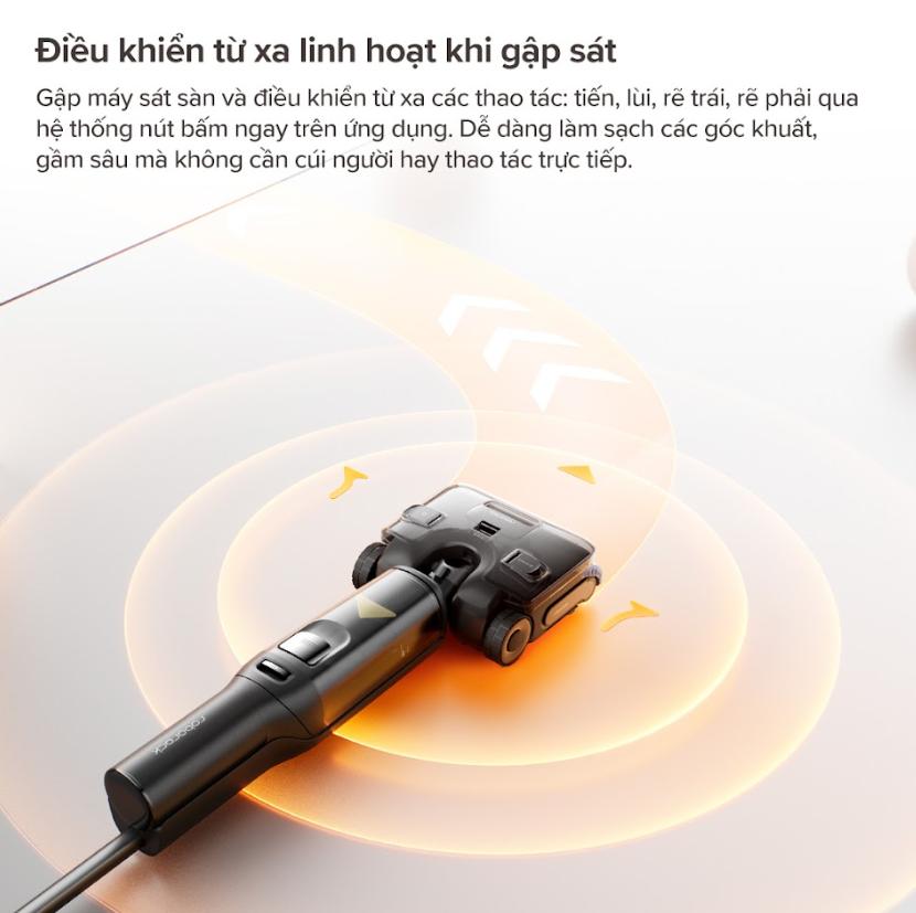 Máy Hút Bụi Lau Sàn Gập 180° Roborock F25 Ultra, Lực Hút 22.000Pa, Bánh Xe Trợ Lực AI, Chống Rối Tóc, Dock sạc thông minh