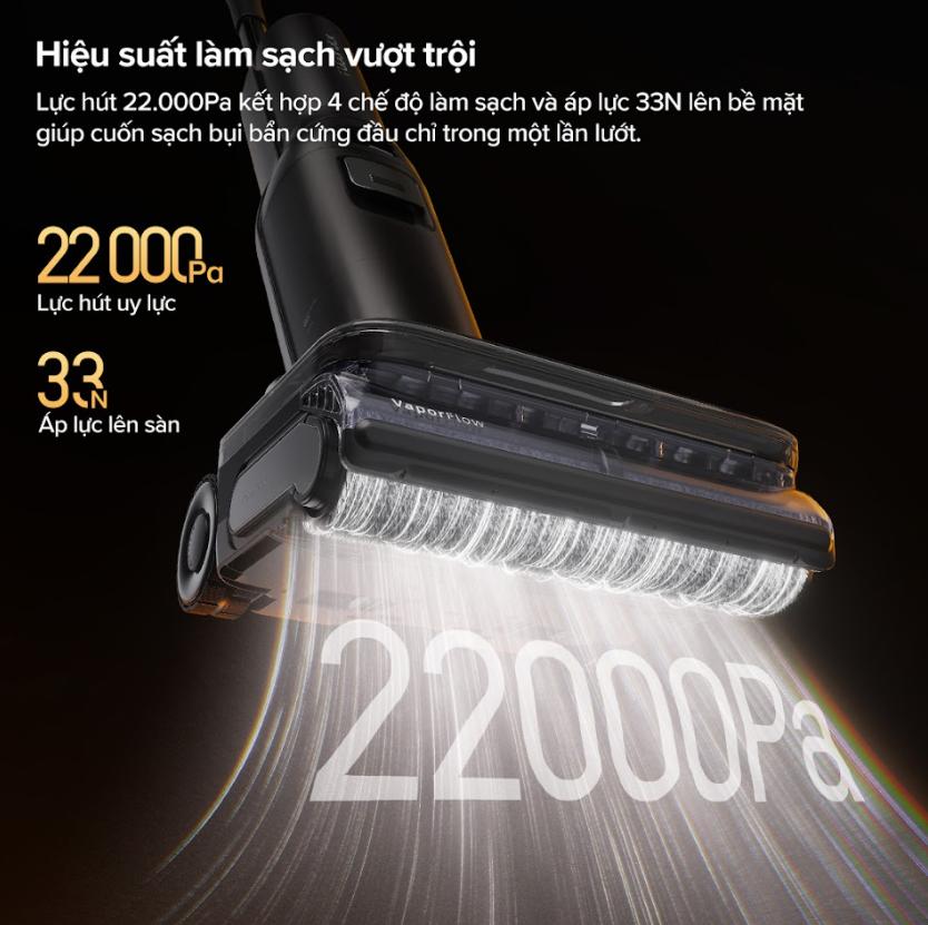 Máy Hút Bụi Lau Sàn Gập 180° Roborock F25 Ultra, Lực Hút 22.000Pa, Bánh Xe Trợ Lực AI, Chống Rối Tóc, Dock sạc thông minh