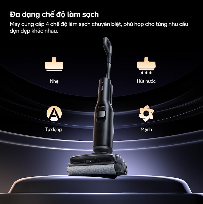 Máy hút bụi cầm tay gập 180° Roborock F25 ACE Pro Lực hút 25.000Pa, Tự giặt – sấy con lăn 95°C, Công nghệ phụ bọt & Chống rối tóc, Tự pha nước lau sàn