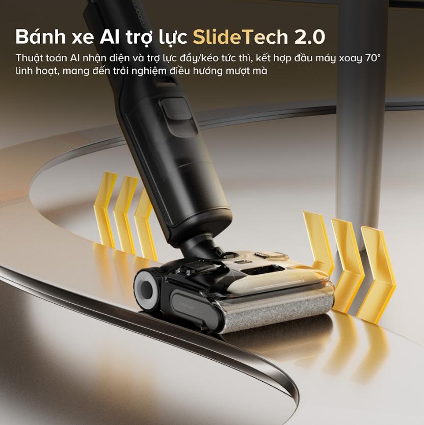 Máy hút bụi đa năng 5 trong 1 Roborock F25 ACE Combo Lực hút 25.000Pa, Tự động giặt & sấy khô con lăn, Hệ thông lọc 9 Lốc xoáy, Chống rối JawScraper