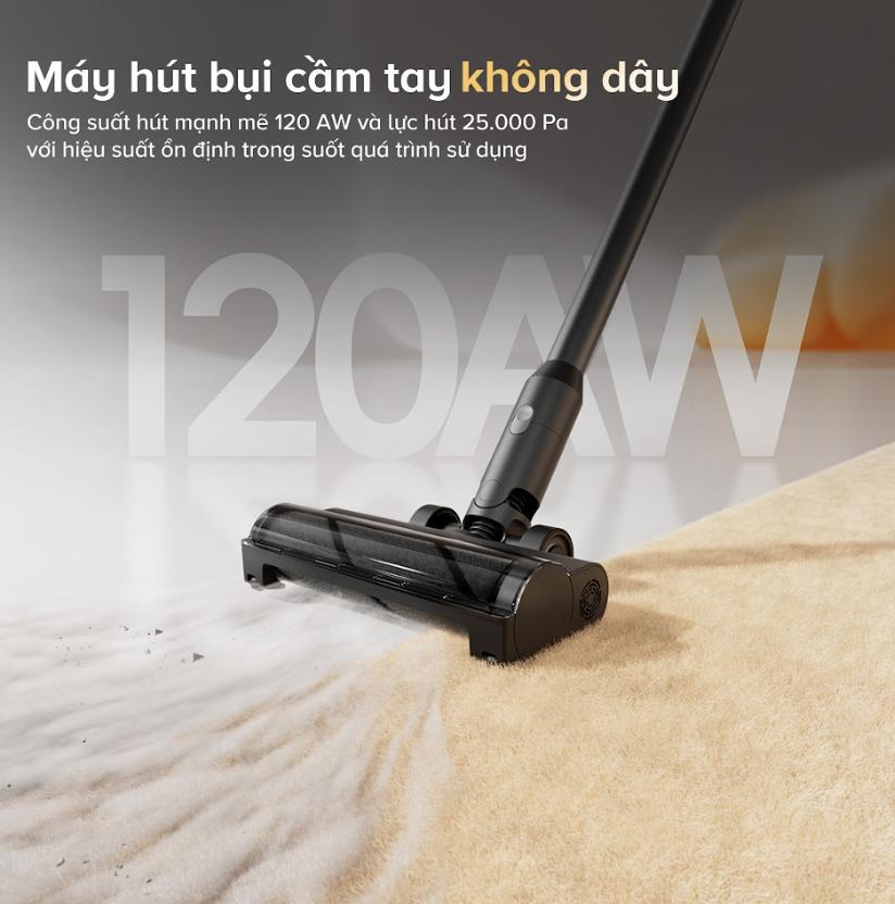 Máy hút bụi đa năng 5 trong 1 Roborock F25 ACE Combo Lực hút 25.000Pa, Tự động giặt & sấy khô con lăn, Hệ thông lọc 9 Lốc xoáy, Chống rối JawScraper
