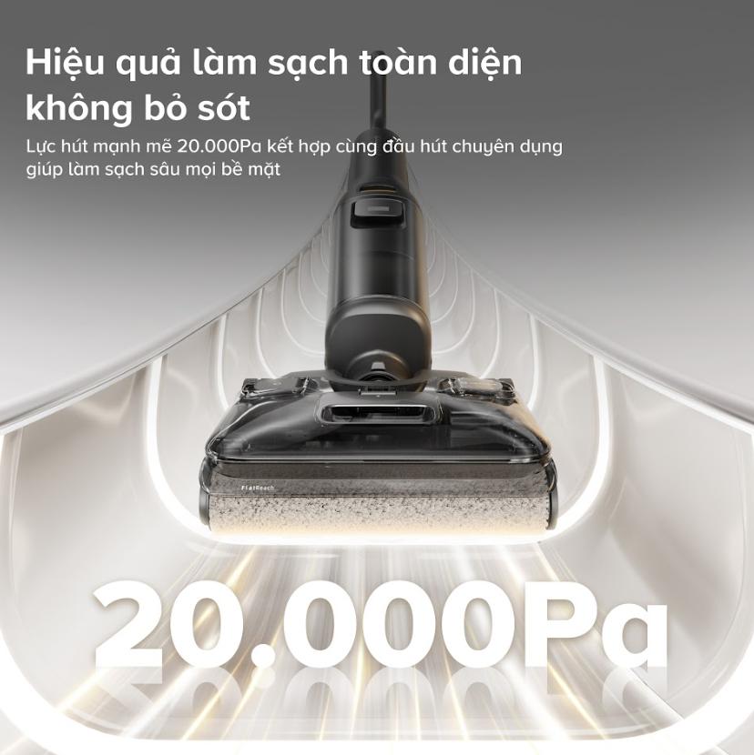 Máy hút bụi đa năng 5 trong 1 Roborock F25 ACE Combo Lực hút 25.000Pa, Tự động giặt & sấy khô con lăn, Hệ thông lọc 9 Lốc xoáy, Chống rối JawScraper