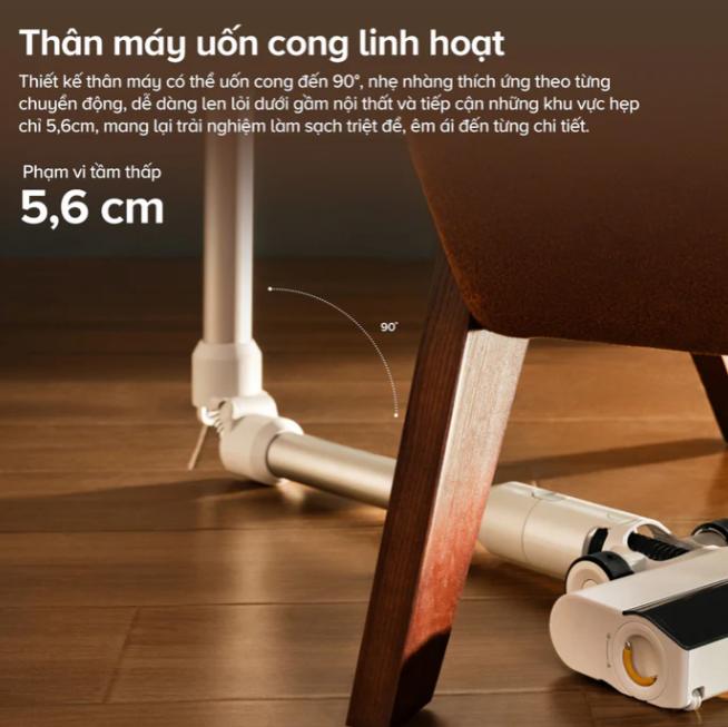 Máy hút bụi cầm tay Roborock H60 Lực hút 115AW, Thân máy gập 90°, Chống rối tóc, Hệ thống lọc 5 lớp, Tách bụi 9-Cyclone