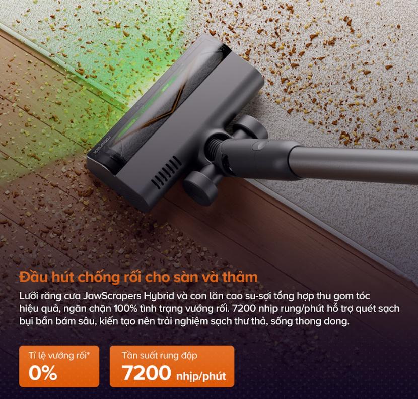 Máy hút bụi cầm tay không dây Roborock H60 Hub Pro Lực Hút 170AW, Tự động đổ bụi, Đầu hút chống rối, Hệ thống lọc 5 lớp, Tích hợp công nghệ soi bụi