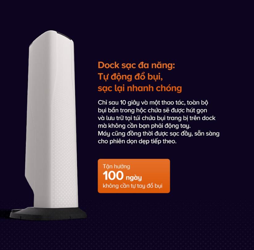 Máy hút bụi cầm tay không dây Roborock H60 Hub Pro Lực Hút 170AW, Tự động đổ bụi, Đầu hút chống rối, Hệ thống lọc 5 lớp, Tích hợp công nghệ soi bụi