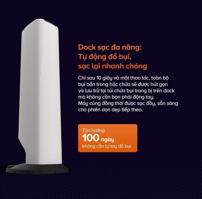 Máy hút bụi lau sàn Roborock H60 Hub Ultra Lực hút 210AW, Đèn LED soi bụi, Ống nối linh hoạt & Màn hình LED, Lọc HEPA 5 tầng