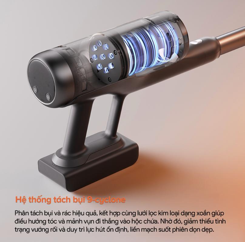 Máy hút bụi lau sàn Roborock H60 Hub Ultra Lực hút 210AW, Đèn LED soi bụi, Ống nối linh hoạt & Màn hình LED, Lọc HEPA 5 tầng