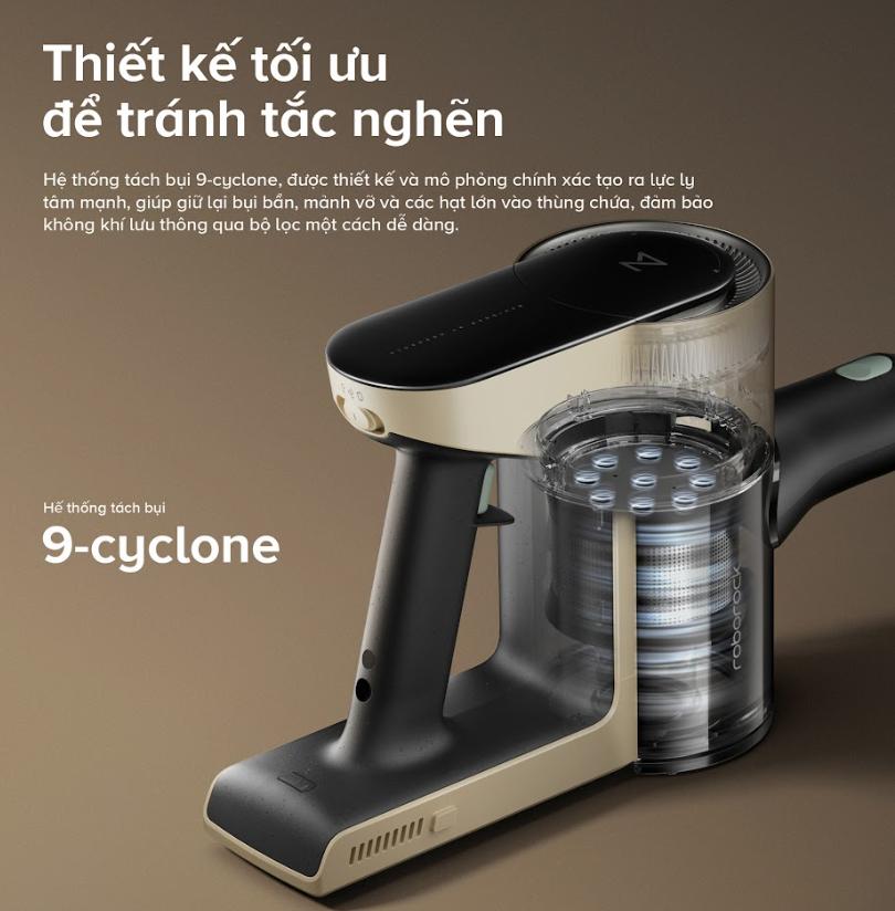 Máy hút bụi cầm tay không dây Roborock H5 Lực hút 158AW, Lọc 5 Giai đoạn 99.997%, Pin 60 phút & Tự động tăng cường lực hút, Hệ thống 9-Cyclone