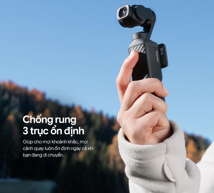Camera DJI Pocket 4 Osmo 4K/240fps, Zoom 2x Sắc Nét, Chống Rung Mượt, Quay Vlog Review Sản Phẩmn CMOS 1-inch (Standard Combo) 