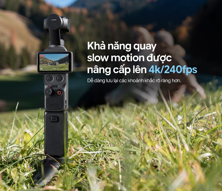 Camera DJI Pocket 4 Osmo 4K/240fps, Zoom 2x Sắc Nét, Chống Rung Mượt, Quay Vlog Review Sản Phẩmn CMOS 1-inch (Standard Combo) 
