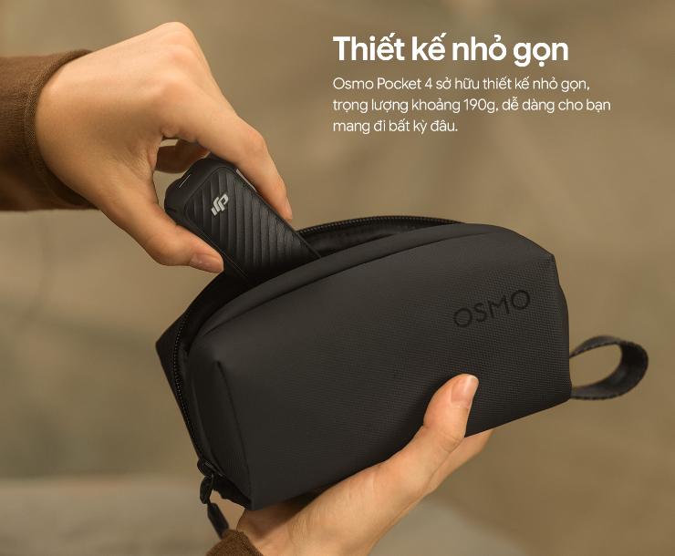 Camera DJI Pocket 4 Osmo 4K/240fps, Zoom 2x Sắc Nét, Chống Rung Mượt, Quay Vlog Review Sản Phẩmn CMOS 1-inch (Standard Combo) 