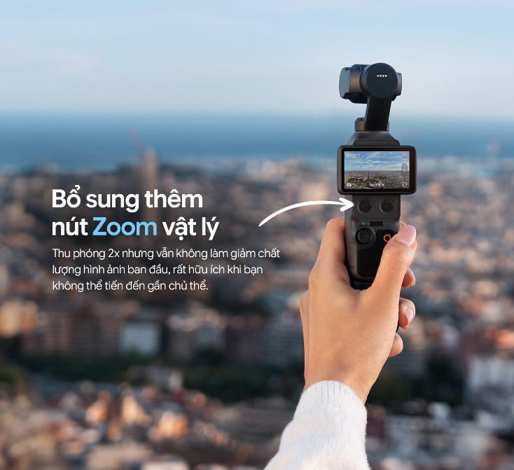 Camera DJI Pocket 4 Osmo 4K/240fps, Zoom 2x Sắc Nét, Chống Rung Mượt, Quay Vlog Review Sản Phẩmn CMOS 1-inch (Standard Combo) 