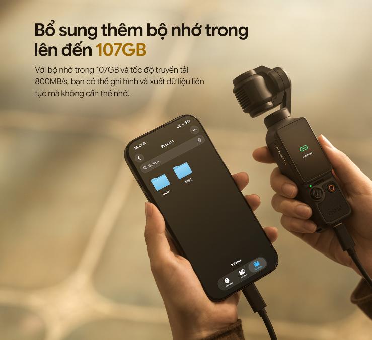  DJI Osmo Pocket 4 Quay 4K/240fps, ActiveTrack 7.0, Zoom 2x Sắc Nét, Gimbal 3 Trục, Kết nối OsmoAudio (Creator Combo)