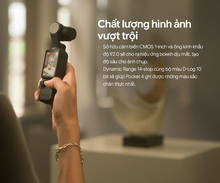  DJI Osmo Pocket 4 Quay 4K/240fps, ActiveTrack 7.0, Zoom 2x Sắc Nét, Gimbal 3 Trục, Kết nối OsmoAudio (Creator Combo)