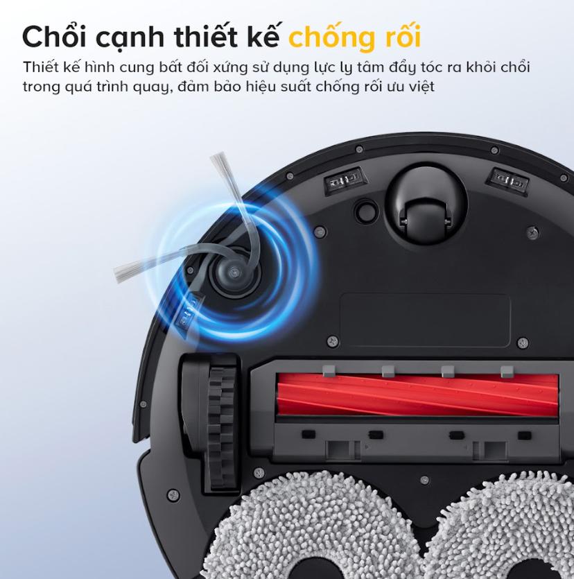 Robot lau nhà chống rối Roborock QR 798 Lực hút 10.000Pa, Giẻ lau xoay kép & Dock sạc đa năng, Chống rối tóc, Điều hướng LiDAR 360°