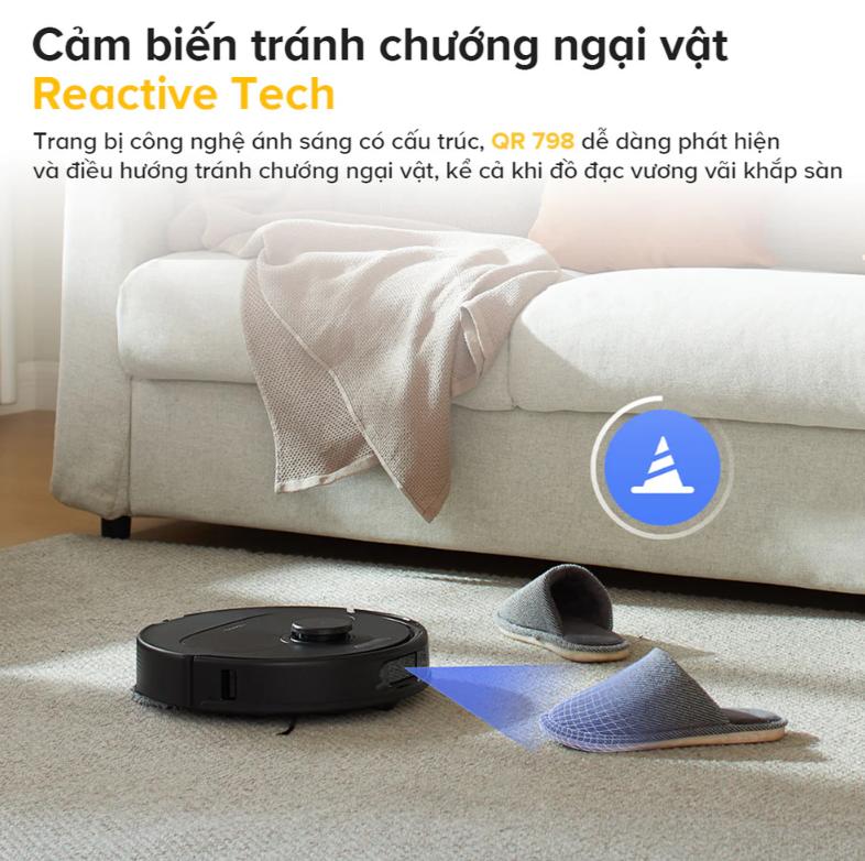Robot lau nhà chống rối Roborock QR 798 Lực hút 10.000Pa, Giẻ lau xoay kép & Dock sạc đa năng, Chống rối tóc, Điều hướng LiDAR 360°