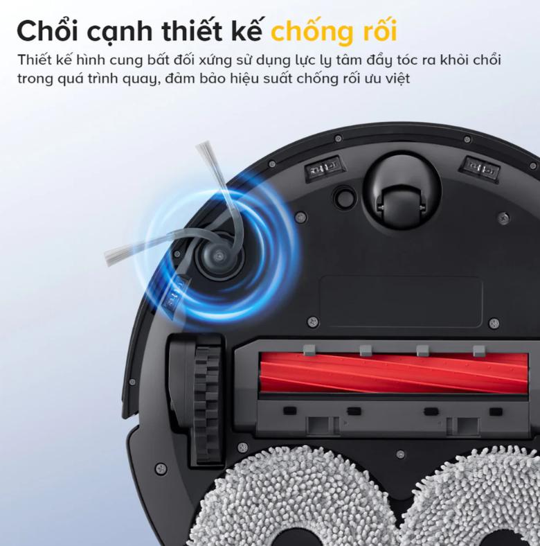 Robot lau nhà chống rối Roborock QR 798 Lực hút 10.000Pa, Giẻ lau xoay kép & Dock sạc đa năng, Chống rối tóc, Điều hướng LiDAR 360°
