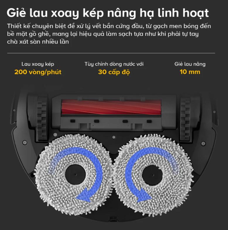 Robot lau nhà chống rối Roborock QR 798 Lực hút 10.000Pa, Giẻ lau xoay kép & Dock sạc đa năng, Chống rối tóc, Điều hướng LiDAR 360°