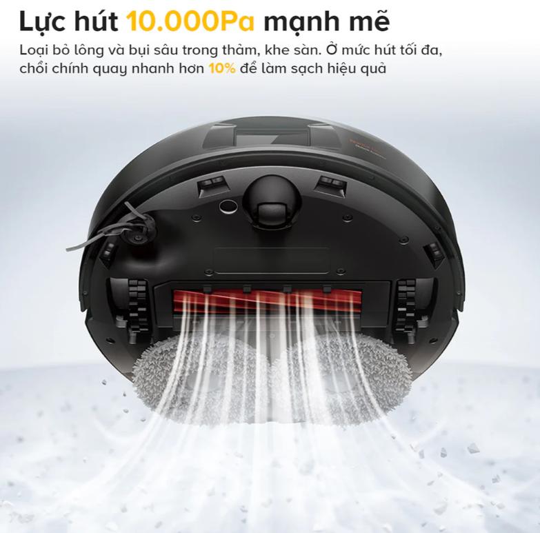 Robot lau nhà chống rối Roborock QR 798 Lực hút 10.000Pa, Giẻ lau xoay kép & Dock sạc đa năng, Chống rối tóc, Điều hướng LiDAR 360°