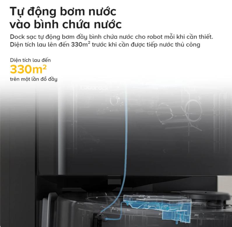 Robot lau nhà chống rối Roborock QR 798 Lực hút 10.000Pa, Giẻ lau xoay kép & Dock sạc đa năng, Chống rối tóc, Điều hướng LiDAR 360°