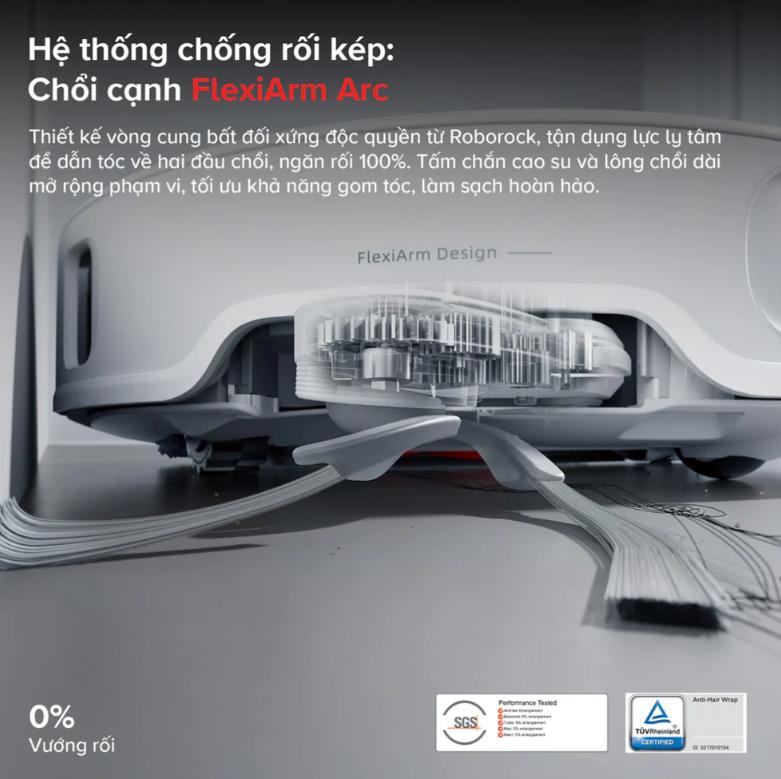 Robot hút bụi đa năng Roborock Qrevo EdgeT Lực hút 18.500 Pa, Thiết kế siêu mỏng 7.98 cm, Nhận diện 108 vật thể, Giẻ lau xoay kép 