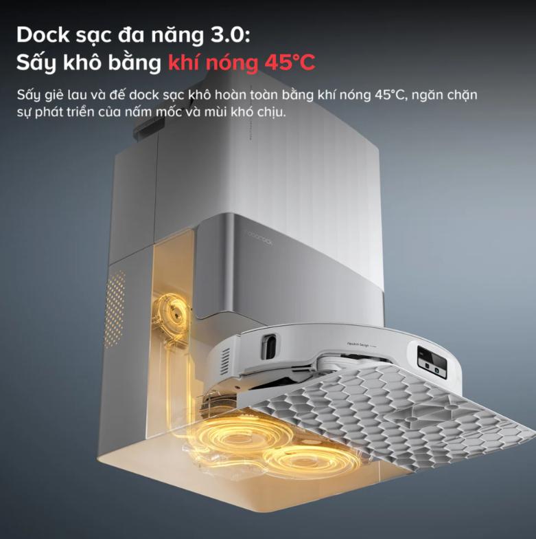 Robot hút bụi đa năng Roborock Qrevo EdgeT Lực hút 18.500 Pa, Thiết kế siêu mỏng 7.98 cm, Nhận diện 108 vật thể, Giẻ lau xoay kép 