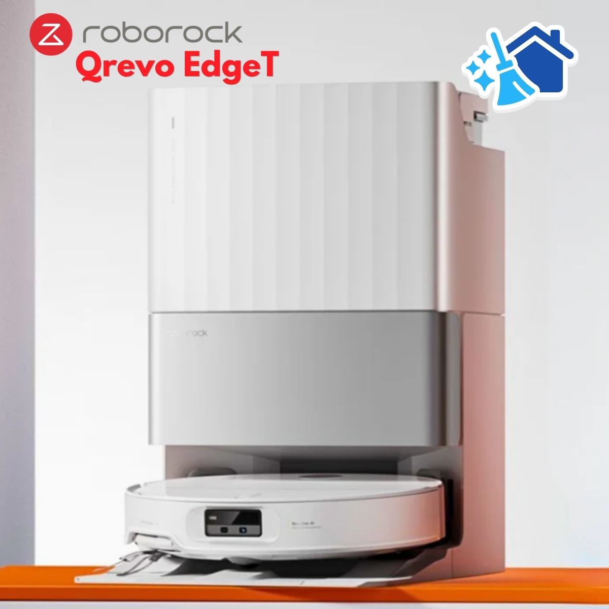 Robot hút bụi đa năng Roborock Qrevo EdgeT Lực hút 18.500 Pa, Thiết kế siêu mỏng 7.98 cm, Nhận diện 108 vật thể, Giẻ lau xoay kép 