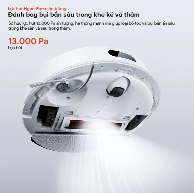 Robot hút bụi Roborock Q7 Pro Max Plus  Lực hút 13.000 Pa, Lau xoay giẻ tháo rời, Chống rối kép, Điều hướng tránh vật cản, Chạm là sạch