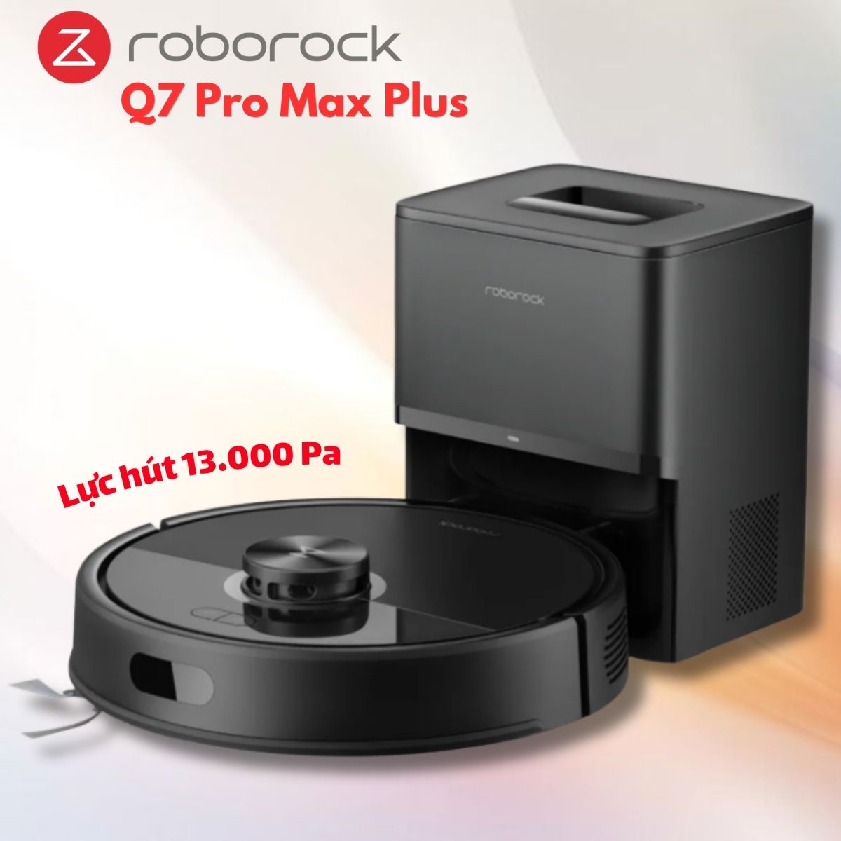 Robot hút bụi Roborock Q7 Pro Max Plus  Lực hút 13.000 Pa, Lau xoay giẻ tháo rời, Chống rối kép, Điều hướng tránh vật cản, Chạm là sạch