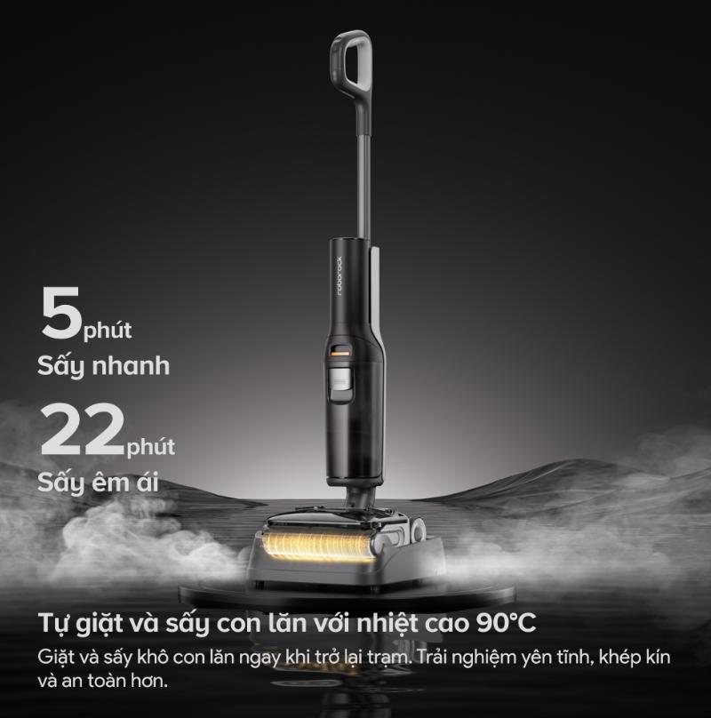 Máy hút bụi cầm tay Roborock F25 Gen 2 Lực hút 20.000Pa, Khử khuẩn 99,99%, Chống rối tóc, Tự động làm sạch con lăn, Chống mùi