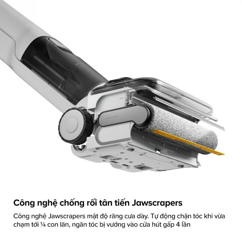 Máy hút bụi không dây Roborock F25 RT Gen 2 Lực hút 20.000 Pa, Lực ép 20N, Chống rối, Bánh xe linh hoạt, Tự động giặt sấy con lăn 90°C,  Con lăn lau sát mép tường