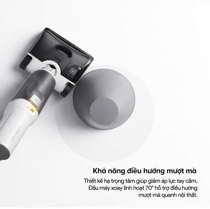 Máy hút bụi không dây Roborock F25 RT Gen 2 Lực hút 20.000 Pa, Lực ép 20N, Chống rối, Bánh xe linh hoạt, Tự động giặt sấy con lăn 90°C,  Con lăn lau sát mép tường