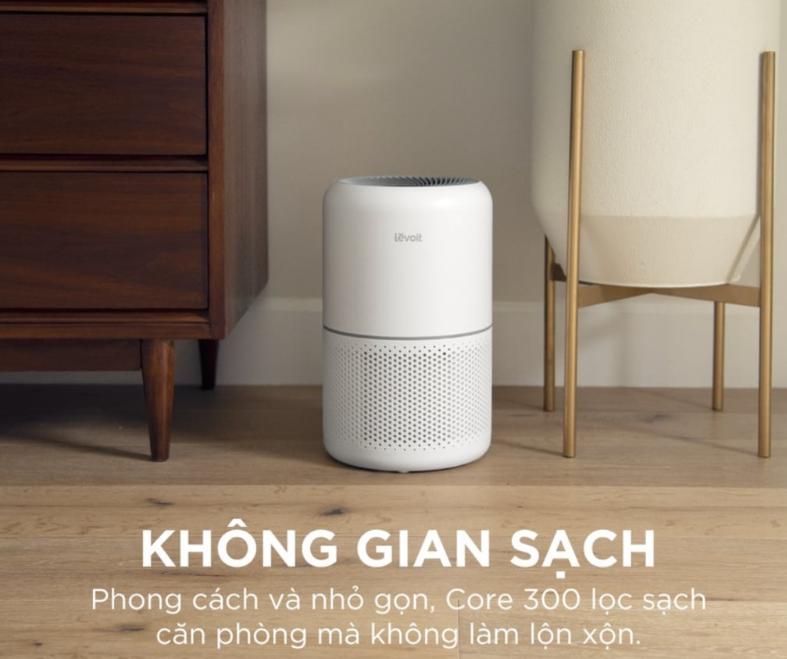 Máy lọc không khí Levoit Core 300 Lọc 3 giai đoạn, Hút gió 360 độ, Công nghệ VortexAir, Điều khiển bằng giọng nói, AC 120V, 60Hz