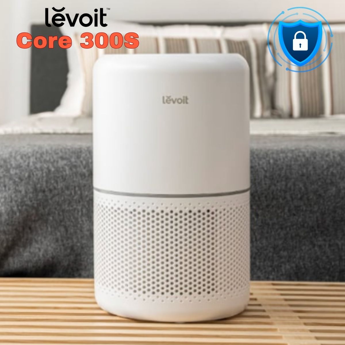 Máy lọc không khí Levoit Core 300S Smart Wifi, Lọc HEPA cho phòng 50m2, Lưu thông không khí 360 độ, Điều khiển bằng giọng nói