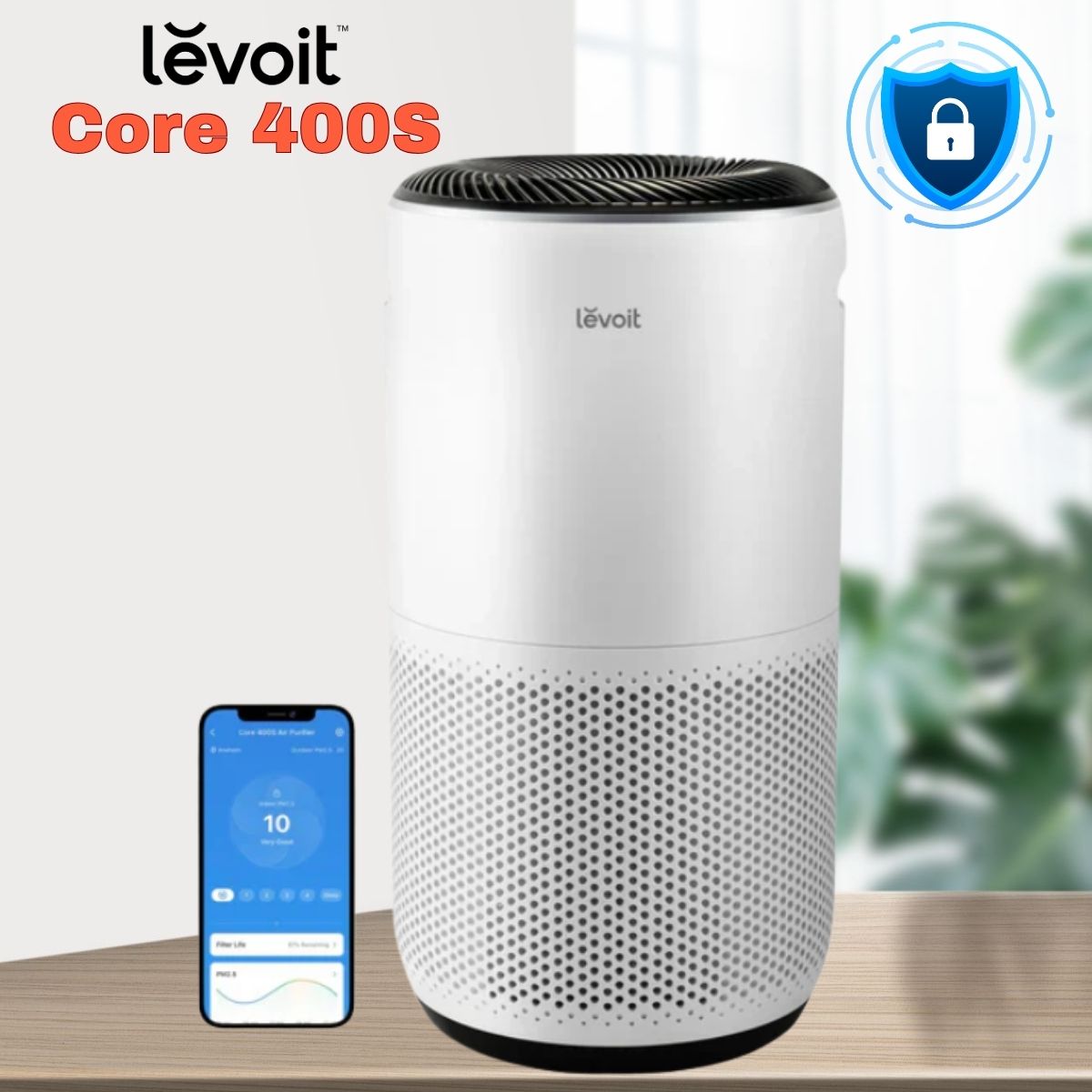 Máy lọc không khí Levoit Core 400S Lọc 3 giai đoạn, Giảm ồn, Điều khiển thông minh bằng giọng nói, Phù hợp không gian 92 m2