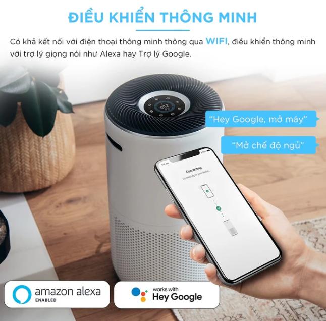 Máy lọc không khí Levoit Core 400S Lọc 3 giai đoạn, Giảm ồn, Điều khiển thông minh bằng giọng nói, Phù hợp không gian 92 m2