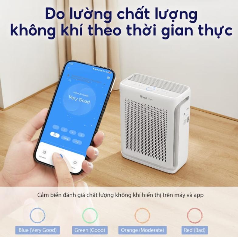 Máy lọc không khí nuôi thú cưng Levoit Vital 100S Hút gió chữ U, Hỗ trợ Hẹn giờ & Lịch trình, Điều khiển từ xa qua VeSync