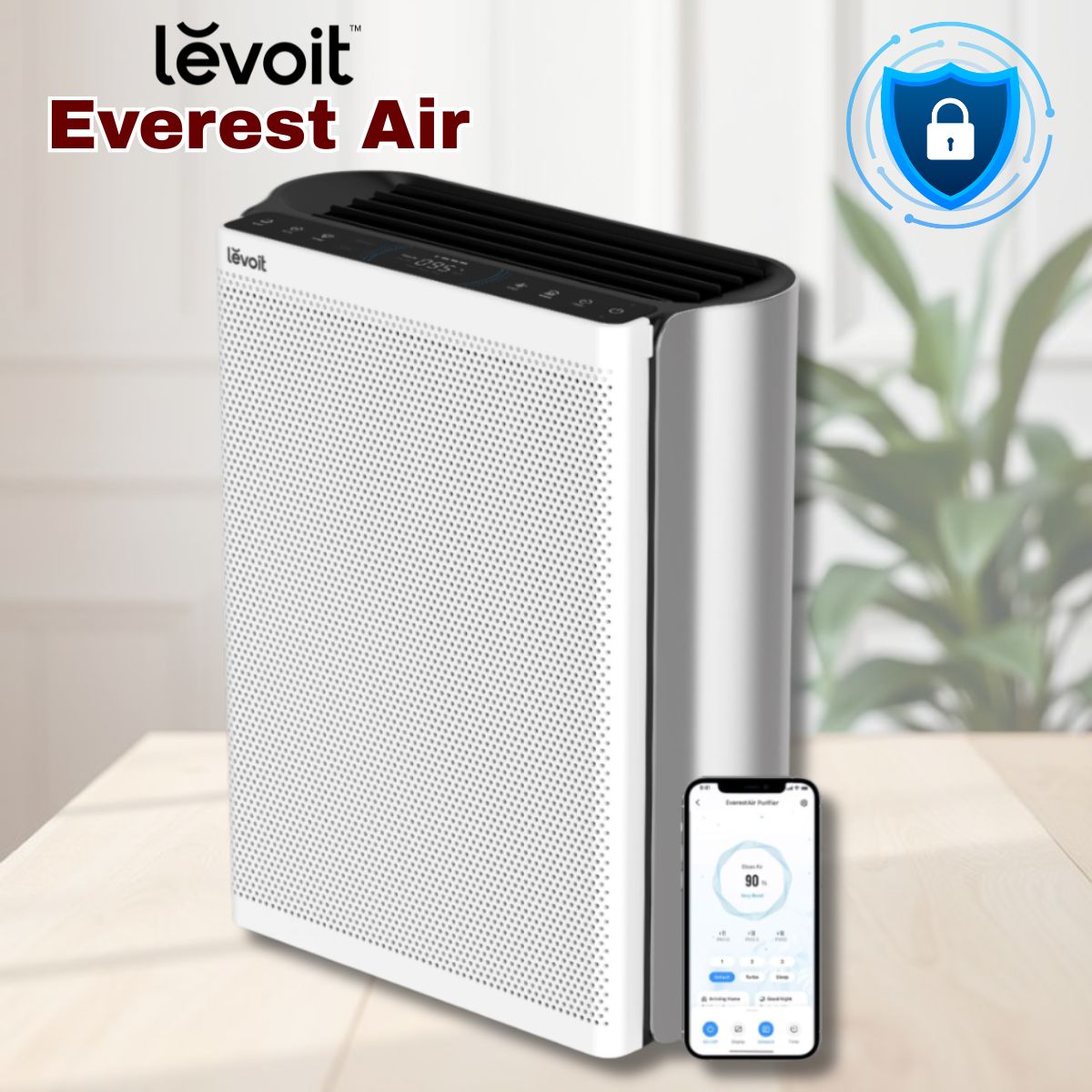 Máy lọc không khí Levoit Everest Air Lọc 3 giai đoạn, Công nghệ AirSight Plus 2.0 & QuietKEAP, Điều khiển qua App