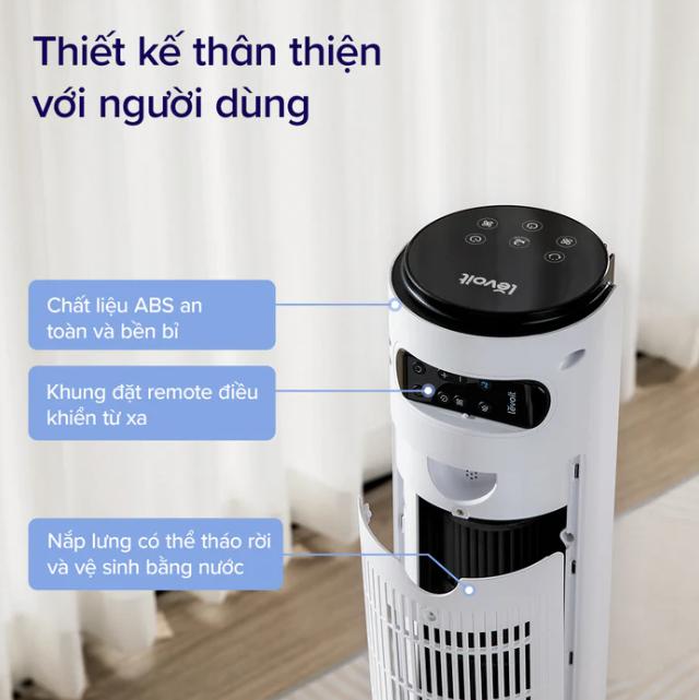Quạt tháp thông minh Levoit Classic 42 inch Tốc độ 7.62m/s, 4 chế độ, 12 tốc độ quạt, Màn hình LED, Điều khiển từ xa