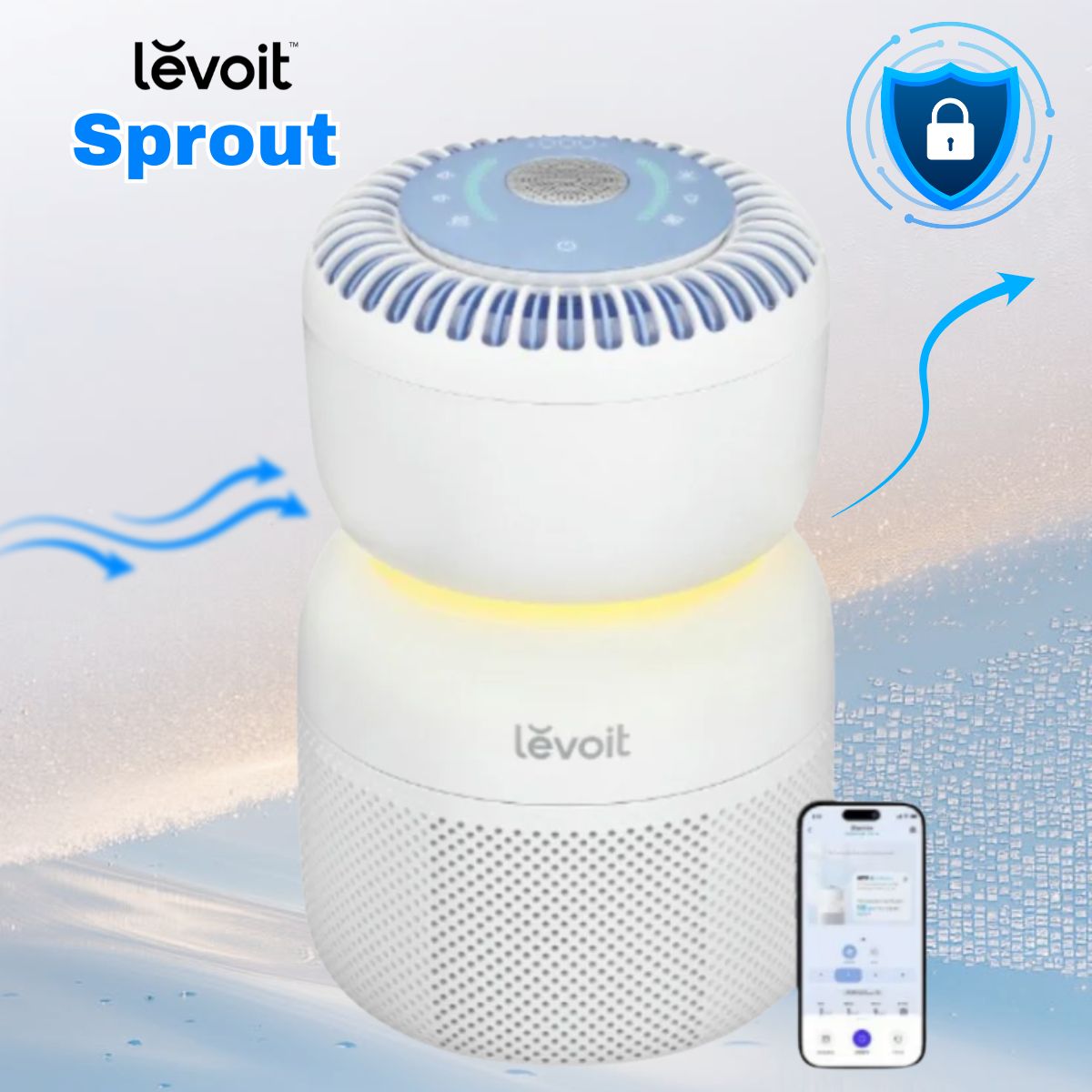 Máy lọc không khí cho trẻ sơ sinh Levoit Sprout - Phòng 30m2, Cảm biến AirSight Pro, Chống ồn, Cảnh báo và theo dõi trên App, 