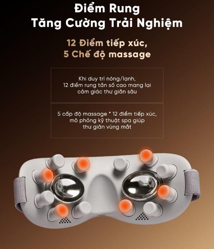Máy Massage mắt Breo See K Pro 12 Điểm rung độc lập, 2 chế độ sưởi ấm, Giảm thâm, cải thiện tuần hoàn, thư giãn sâu