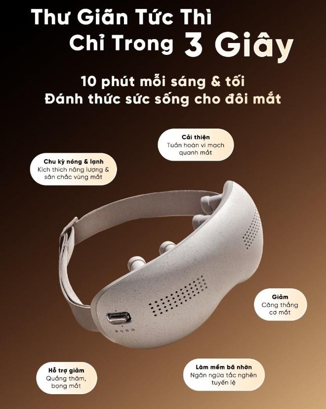 Máy Massage mắt Breo See K Pro 12 Điểm rung độc lập, 2 chế độ sưởi ấm, Giảm thâm, cải thiện tuần hoàn, thư giãn sâu