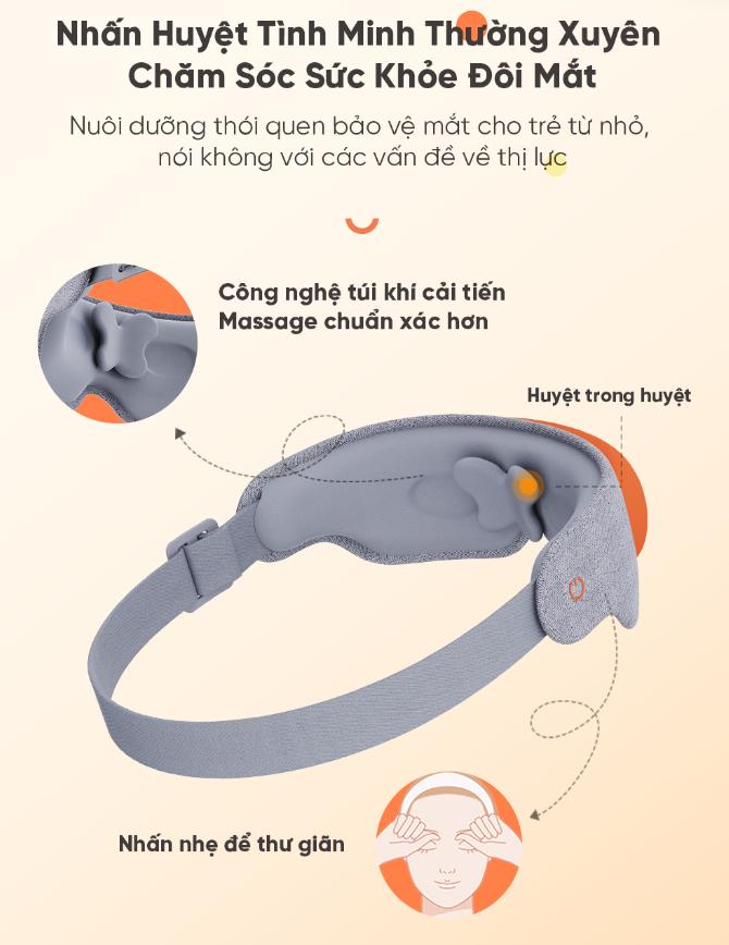 Kính Massage mắt trẻ em Breo See 5K, Bảo vệ thị lực, Giảm căng thẳng, Hạn chế mỏi mắt, Ba chế độ massage tùy chỉnh