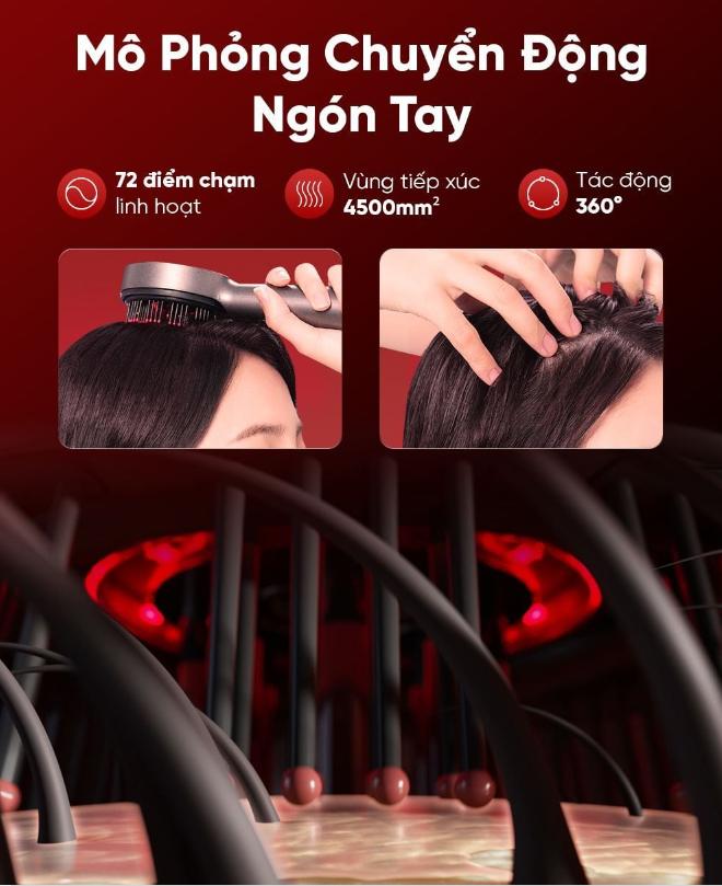 Máy Massage da đầu 3 chế độ Breo Scalp 3 Kích thích mọc tóc & Thư giãn, Tích hợp 8 ống dẫn serum, Chống nước IPX7