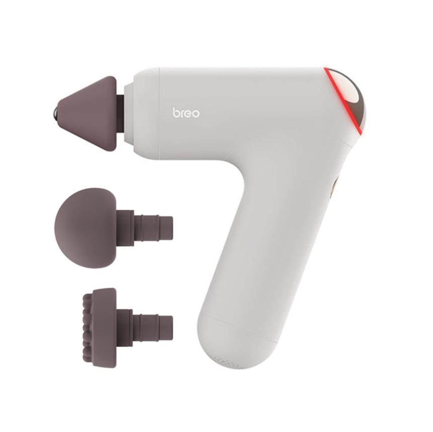 Máy Massage rung cầm tay Breo Sport-M0220 - Vỏ da, 3 đầu massage, Pin 2.500 mAh, Tích hợp massage nhiệt Hot-VIB SYNC