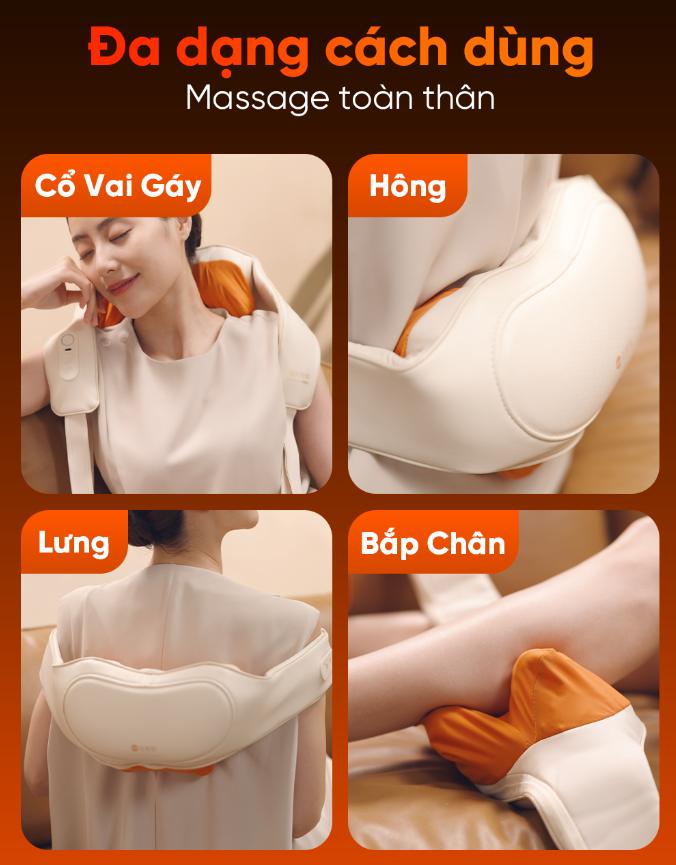 Máy Massage Cổ Vai Gáy Breo N6 Mini Xông Nhiệt Hồng Ngoại, Giảm Đau Mỏi Cơ, 3 Chế Độ Rung, Pin 2500mAh